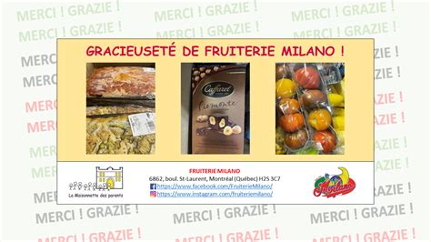 MERCI À FRUITERIE MILANO La Maisonnette des parents