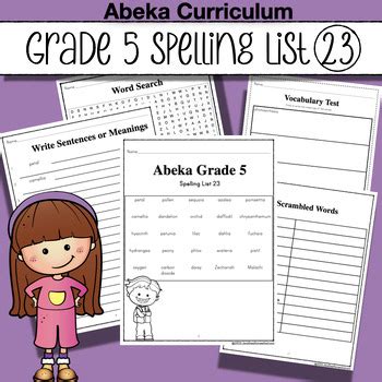 Abeka Spelling Vocabulary Poetry Th Ed List Plants