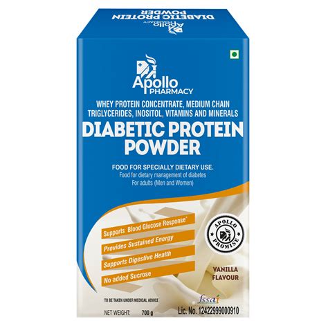 Buy Apollo Pharmacy Diabetic Protein Vanilla Flavour Powder Gm