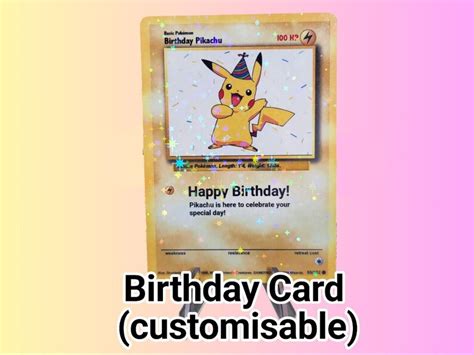 Cumpleaños Pikachu Feliz Cumpleaños Tarjeta Pokemon Etsy México