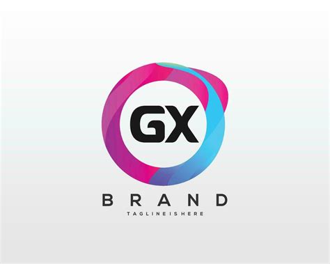 Initial Letter Gx Logo Design With Colorful Style Art Vector