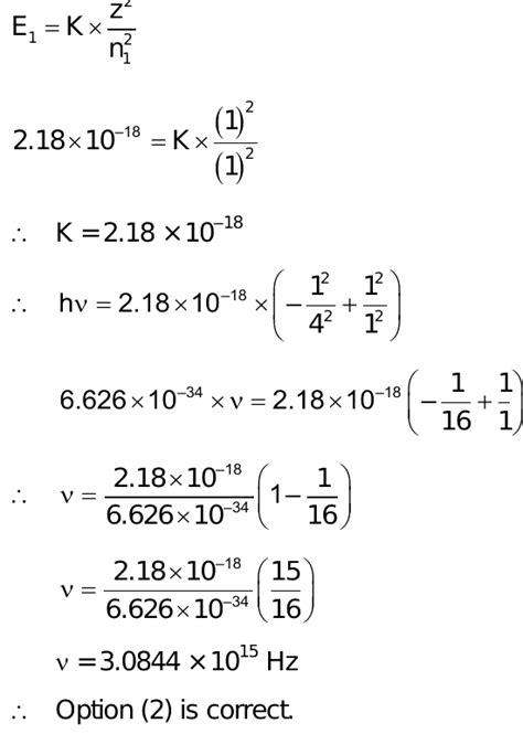 The Frequency Of Radiation Emitted When The Electron Falls From N To