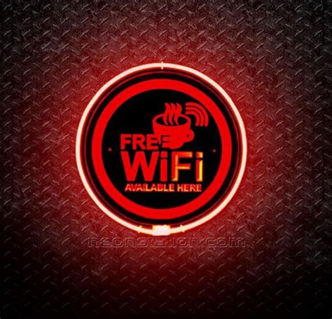 Free Wifi Available Here 3D Neon Sign For Sale // Neonstation