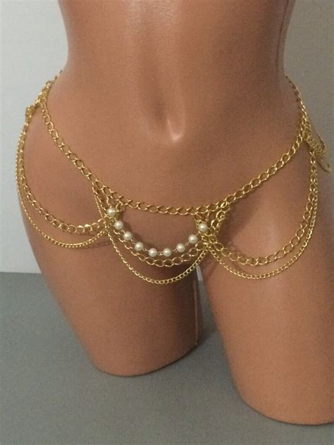 Gold Belly Chain Belly Dance Bikini Jewelry Body Jewelry Etsy