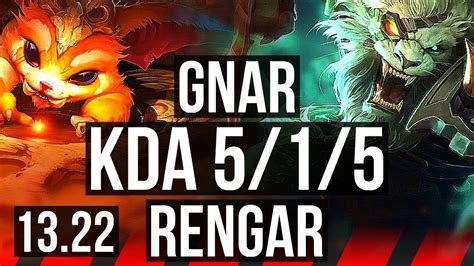 Gnar Vs Rengar Top 2 0m Mastery 5 1 5 400 Games Kr Diamond