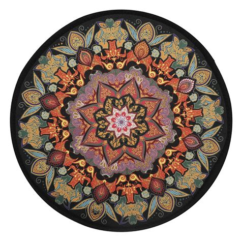 Mandala Pattern Round Yoga Mat Meditation Mat Washable Yoga Mat for ...