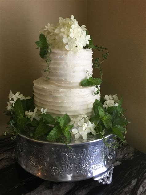 Classic Small Weddinganniversary Cake With Fresh Herbs Wedding