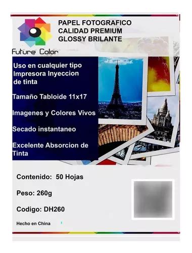 Papel Fotográfico Glossy Brillante Tabloide 260gr 50 Hojas Meses sin