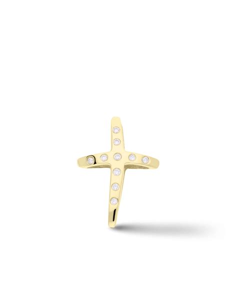 Premium Anh Nger Kreuz Gelbgold Mit Diamanten Karat