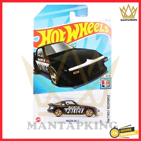 Hot Wheels Mazda Rx First Response Black Police Hotwheels Mazda Rx Warna Hitam