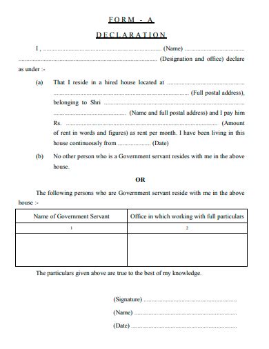 Free 33 Declaration Form Samples In Pdf Ms Word