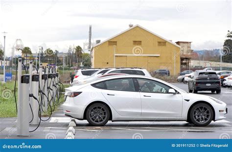 Chargepoint Ev Charging Stations In Alameda Ca Editorial Photography