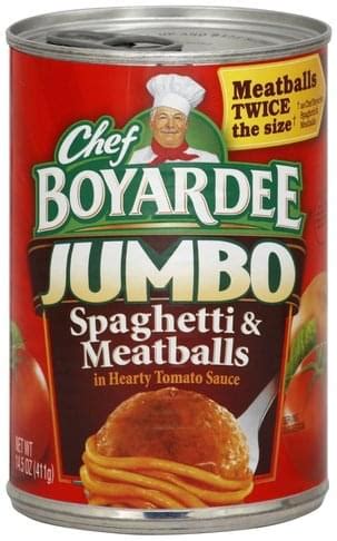 Chef Boyardee Spaghetti & Meatballs - 14.5 oz, Nutrition Information ...