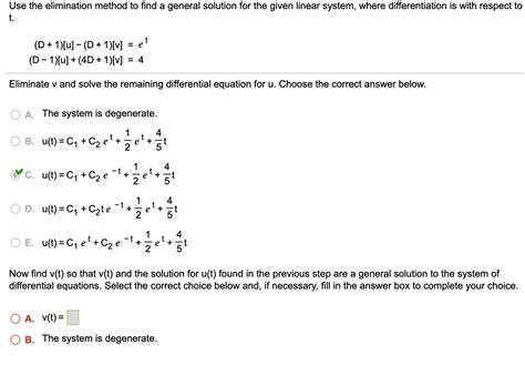 Use The Elimination Method To Find A General Solution For The Given