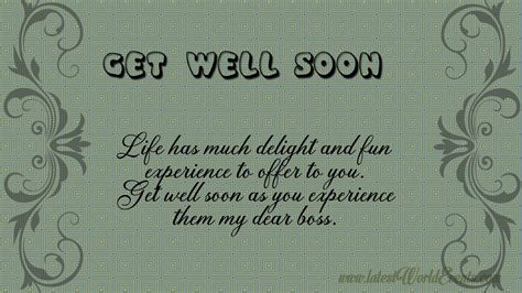 Get Well Soon Messages For Boss - Latest World Events