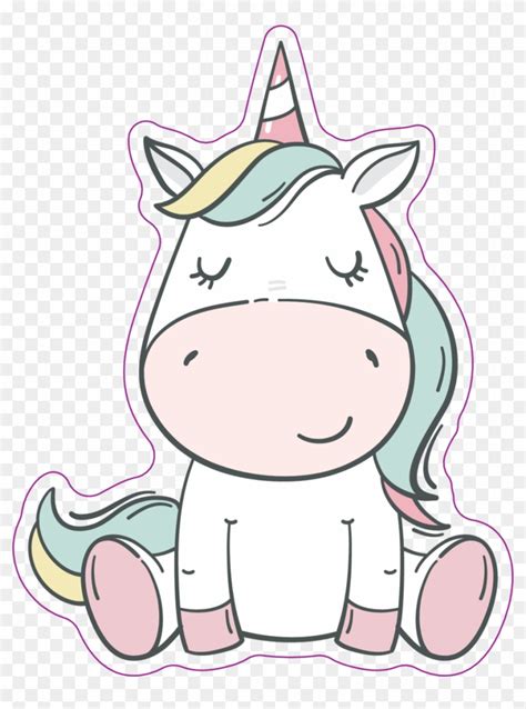 Clipart Pink Unicorn Kawaii Stickers Transparent Clipart - Cute Baby ...