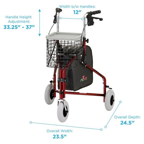 Nova Traveler 3-Wheel Rolling Walker