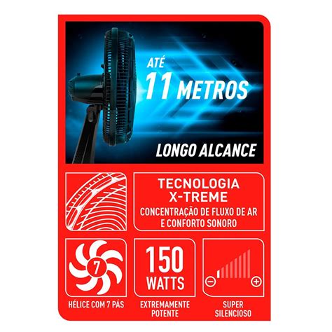 Ventilador de Mesa 40cm Arno X treme Desmontável 03 Velocidades