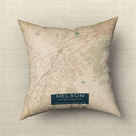 Vintage Nelson United Kingdom Map Pillow Custom Double Sided Pillow