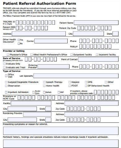 FREE 8 Sample Tricare Authorization Forms In PDF MS Word