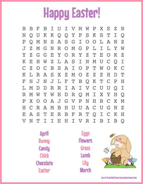 Free Easter Printables 3 Word Searches For Kids 2025