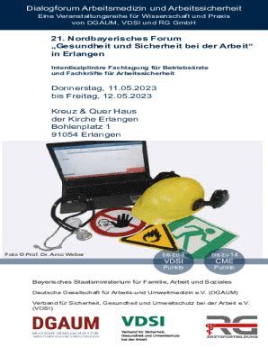 Ausfüllbar Online 19 Nordbayerisches Forum Gesundheit und Sicherheit