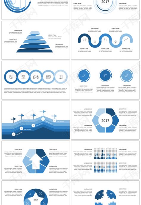 30套创意蓝色商务ppt图表合集ppt模板免费下载 Ppt模板 千库网
