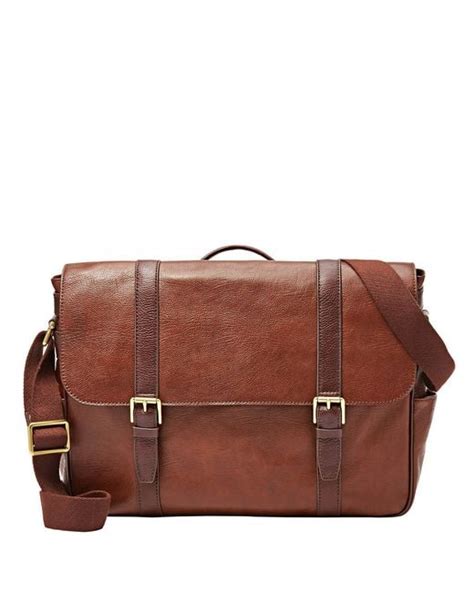 Fossil Leather Messenger Bag in Brown for Men (Cognac) | Lyst