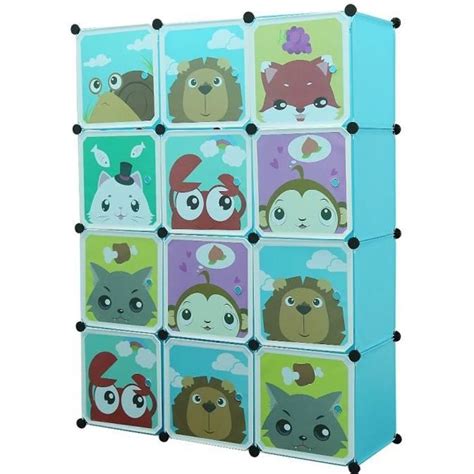 Meuble De Rangement Enfant Armoire Modulable Avec Portes Cubes