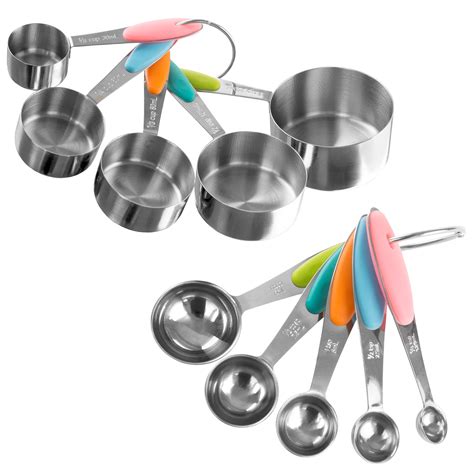 Classic Cuisine 10 Piece Stainless Steel Measuring Cups And Spoons Set