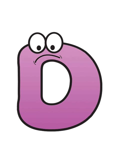 Free Printable Alphabet Letters Colorful Cartoon Letter D