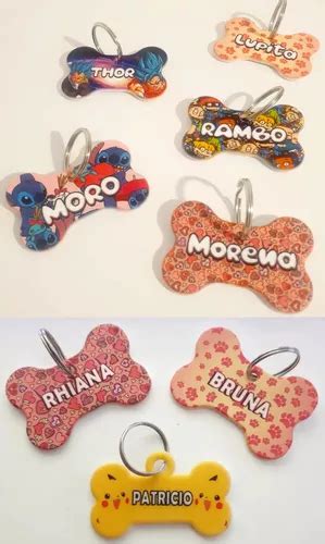 Identificación Para Mascotas Chapas Personalizada Huesito Cuotas sin