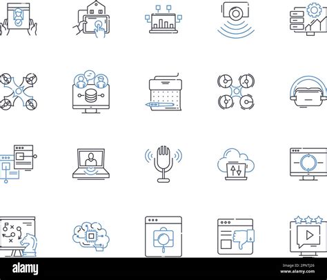 Information Data Line Icons Collection Analytics Big Data