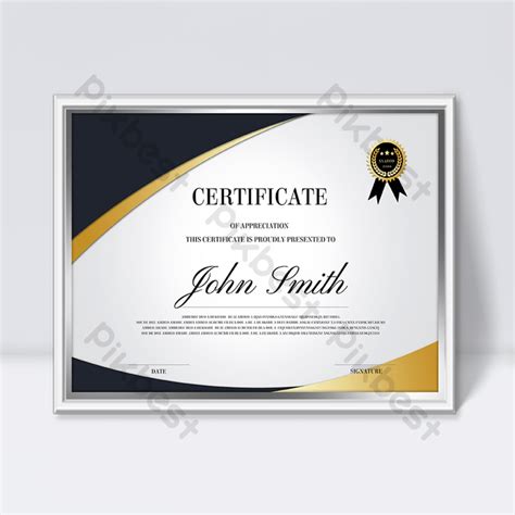 Simple Silver Frame Certificate | PSD Free Download - Pikbest