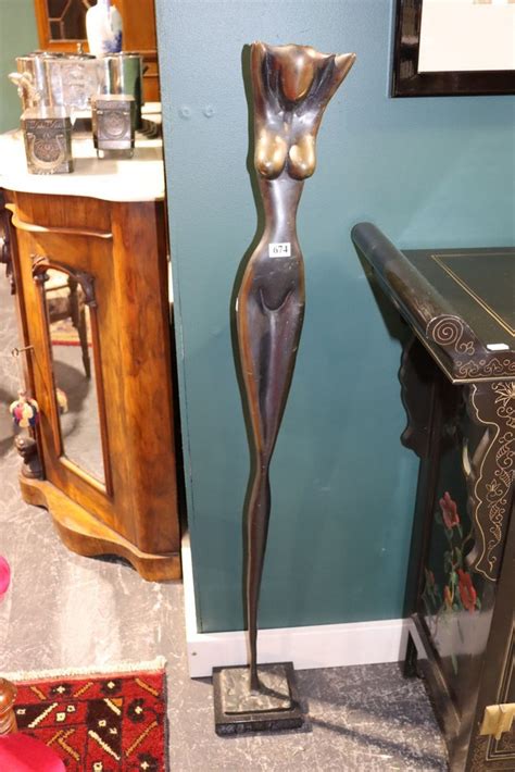 Bronze Nude Modernist Sculpture Modelled Of An Upright Nude