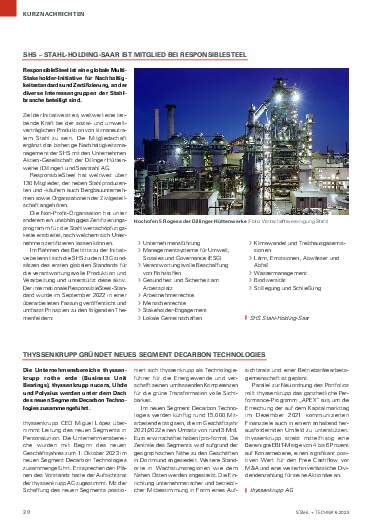 THYSSENKRUPP GRÜNDET NEUES SEGMENT DECARBON TECHNOLOGIES Ausgabe 5