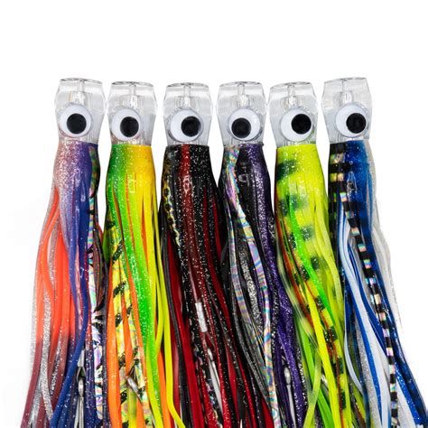 Rite Angler 9″ Chugger Head Trolling Lures Set Of 6 Teasers In Carrying