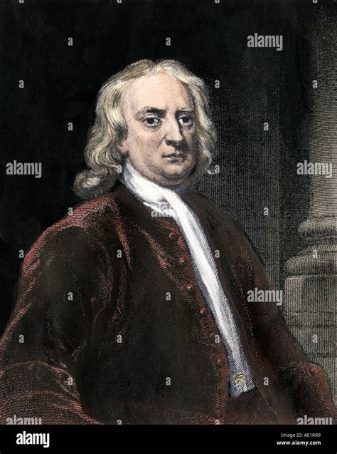 Sir Isaac Newton Hand Colored Steel Engraving Stock Photo Alamy