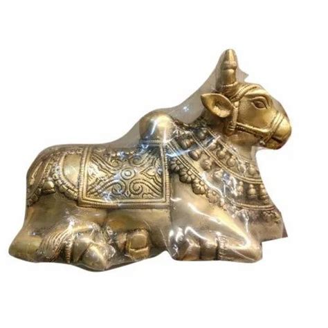 Golden Gold Plated Brass Nandi Statue For Decoration At Rs 1000