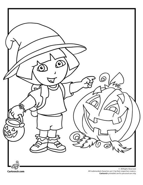 Dora The Explorer Coloring Pages Halloween Page - Coloring Home