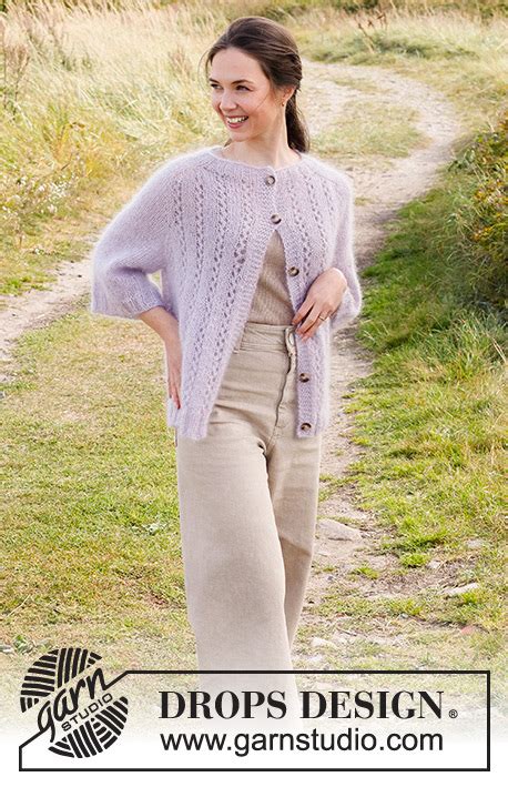 Lost In Lavender Cardigan Drops Gratis Strikkeopskrifter Fra