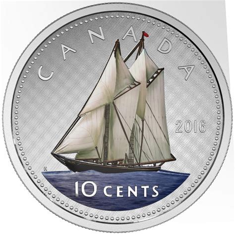 2016 Canadian 10-Cent Big Coin Series: Bluenose Schooner 5-ounce Fine ...