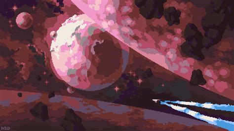 Norma2d Pixel Art Space Scene Explorations