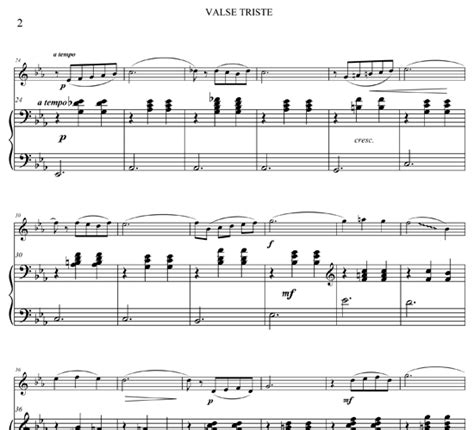 Valse Triste For Flute And Piano Scorevivo