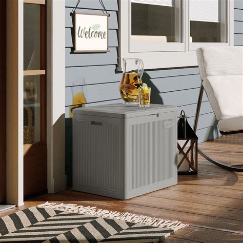 Suncast Gallons Gallon Water Resistant Resin Deck Box In Dove Gray