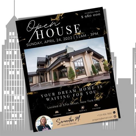 Open House Flyer Template Real Estate Marketing Real Estate Etsy