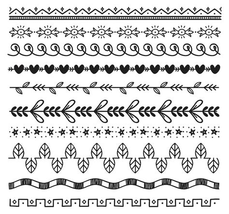 Premium Vector Set Of Cute Hand Drawn Border