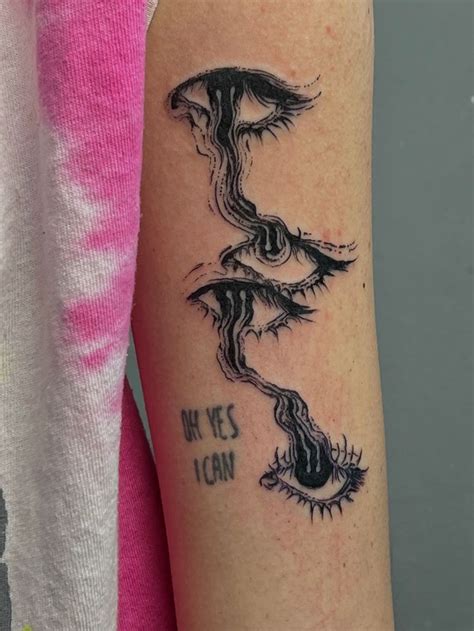 Eye Modern Liquid Fluid Tattoo Black Ink Tattoos Mini Tattoos Body