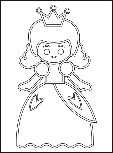 Princess Coloring Pages 16587773 Vector Art At Vecteezy