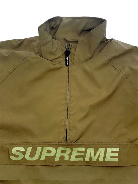 Supreme Reflective Half Zip Pullover Jacket Gold Size L Ss17 New Ebay